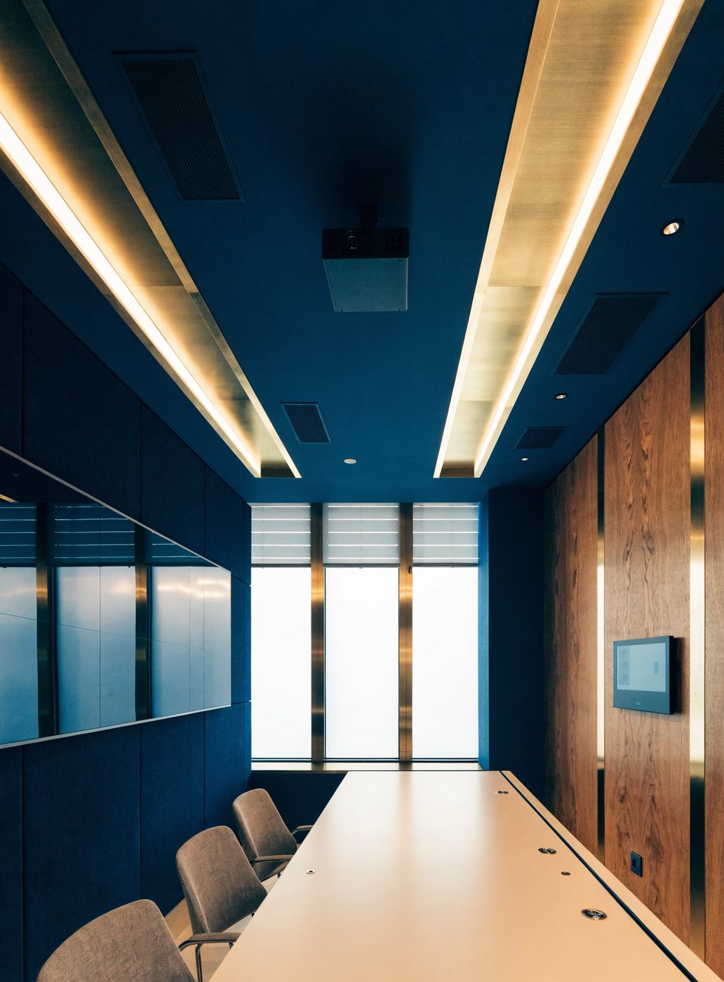 Corporate conference room with video wall